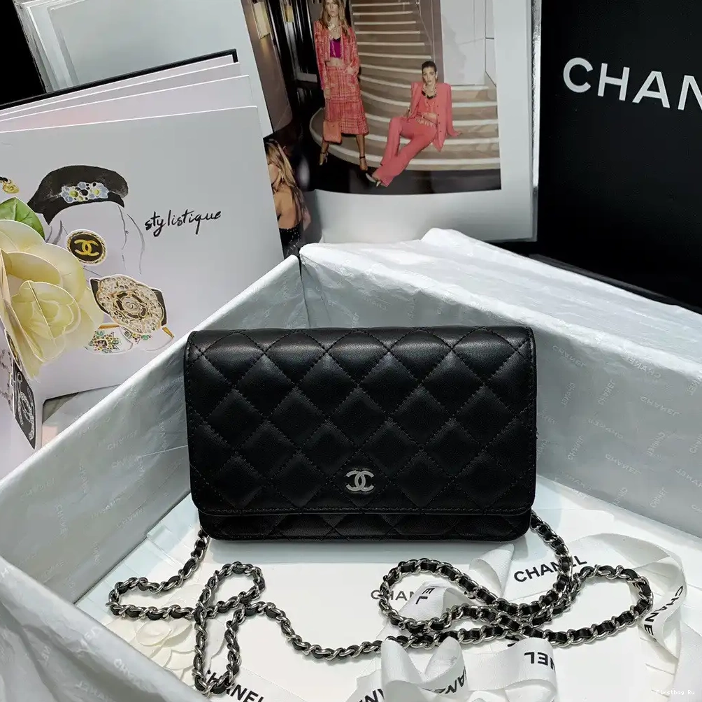 First Bag Ru NEW CHANEL LAMBSKIN WALLET CHAIN EDITION 0628